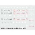 Decalcs pour 141TA Jouef/Kitway version ACFI