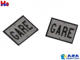 2 plaques GARE Ara