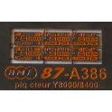 A386 6 plaques constructeur pour Y8000 et Y8400