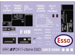 Déco citerne ESSO pour citerne 2 essieux ou à bogies Nord ou SNCF