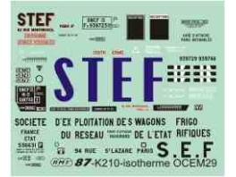 Déco pour wagon Isotherme STEF et SEF Etat et SNCF