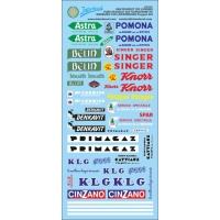 Decalcs publicité divers pour PL1/87 ou utilitaires 1/43