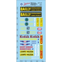 Decalcs publicités voitures ancienns 1/87