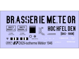 Déco isotherme Brasserie Météor SNCF ép3 1946/1960 (noir fond blanc)