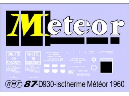 Déco isotherme Brasserie Météor SNCF ép3 1960/1968 (jaune fond bleu)