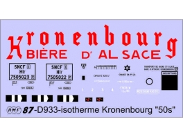 Déco isotherme Brasserie Kronenbourg SNCF ép3 (rouge fond blanc)