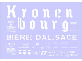 Déco isotherme Brasserie Kronenbourg SNCF ép3 (blanc fond rouge)